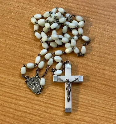 Vintage Mother Of Pearl Catholic Rosary France • $19.99