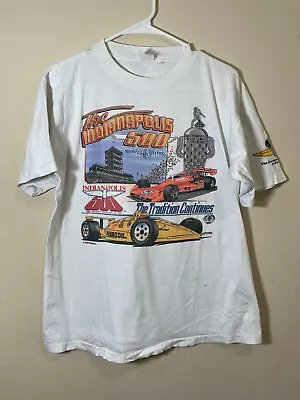 Vintage 90s Indianapolis-500 T-Shirt Large Indy-500 1992 Race Car Single-Stitch • $48.50