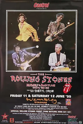 THE ROLLING STONES Original June 1999 Giant WEMBLEY Stadium Concert POSTER • $65