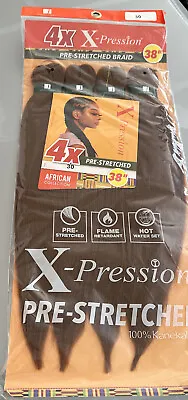 $13 • Buy 4X X-Pression PRE STRETCHED BRAIDING HAIR 38” Color 30