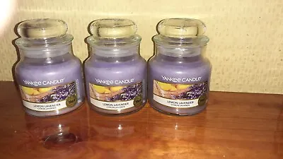 3 X Yankee Candle Lemon Lavender Small Jars • £30