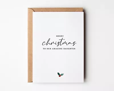 Amazing Daughter Christmas Card Cute Merry Xmas Cards For Her From Parents • £3.25