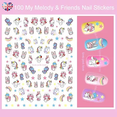 🌸MY MELODY & FRIENDS SANRIO 100 3D Nail Art Stickers Decals Transfers Kawaii🌸 • £2.99