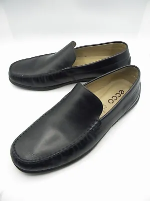 Ecco Men's Classic Moc Loafer Driving Shoe Black Leather Slip On US 11.5 EU 45 • $59