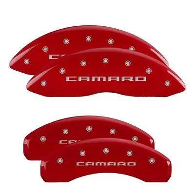 MGP Caliper Covers Set Of 4 Red Finish Silver Camaro (Gen 5/6) • $289
