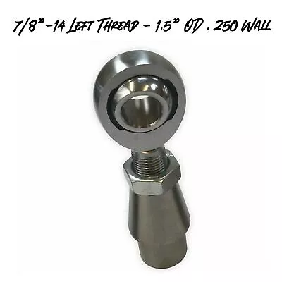 LEFT Rod End Kit 7/8  Chromoly PTFE Heim Joint & Bung 1.5  OD .250   Wall Tube • $36.99