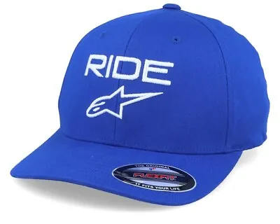 ALPINESTAR Ride 2.0 Royal Blue/White Flexfit Cap Large/X-Large AS1981114792084 • $39.99