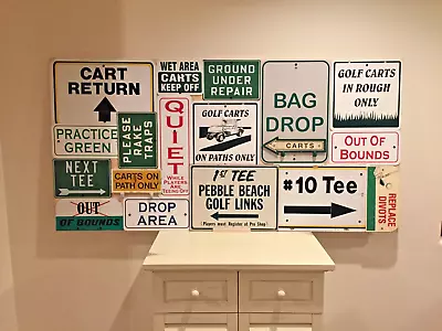 Vintage First Tee Pebble Beach Golf Links & Golf Course Signs Collection Curated • $1550