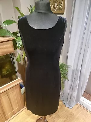 Vera Mont Velvet Elegant Soft Evening Shift Party Little Black Dress - Sz 12  • $16.10