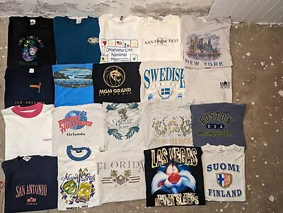 Lot Of 20 90s Vtg Retro T Shirt Bundle Wholesale Resell 90s Y2K City's Tourism  • $149.98