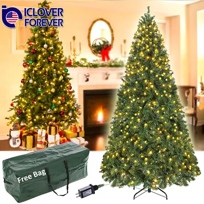 6.5ft Artificial Prelit Christmas Tree Foldable Xmas Holiday Home Spruce Decor • $79.99