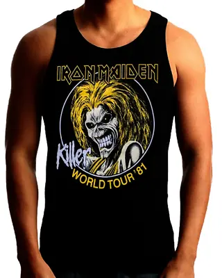 IRON MAIDEN WORLD TOUR 81 Heavy Metal Band Black Tank Top • $12.99