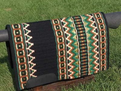 $145 • Buy Western Show Saddle Pad Blanket Oversized, Black Peach Green Gold Rust,  34x41”