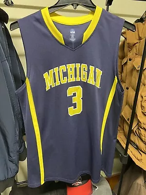 MICHIGAN WOLVERINES # 3 Basketball Jersey NCAA Blue Men's Size Large • $17.99