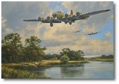 Return To Ridgewell By Anthony Saunders - Boeing B-17 Flying Fortress • $105