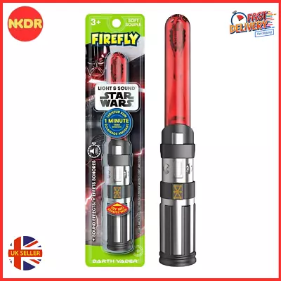 STAR WARS Rey With Light Saber Light Up Timer Soft Toothbrush Tin Gift Set • £8