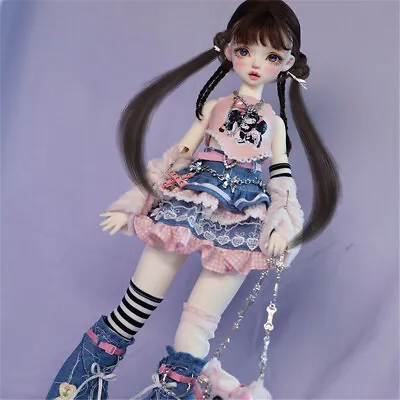 BJD Doll Clothing Only Girl Top+Skirt+Necklace+Accessories 1/6 1/4 MSD YoSD • $51.99