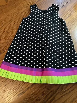 Mulberry St Toddler Girls 3T Polka Dot Dress Black White • $9