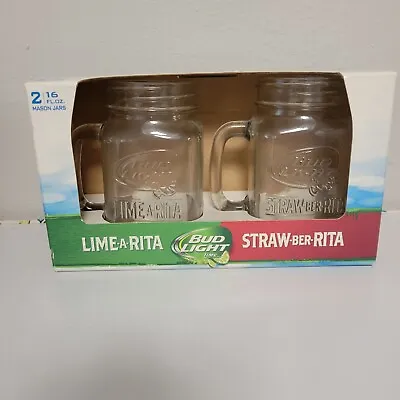 Mason Jar Glass Tiki Bud Light LIME A RITA STRAW Ber RITA  16oz NIB Barware Gift • $8