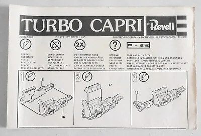 Revell Mercury Turbo Capri 1/25 Instructions Only • $6