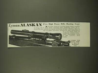 1938 Lyman Alaskan Scope Advertisement • $19.99