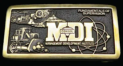 Consol Coal Mining MDI Management Development Institute Vintage Belt Buckle • $29.75