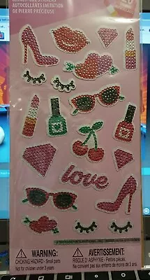 MOMOKO Stickers!! Super Cute Rhinestone Stickers Pack! Lipsticks Rainbows Etc.  • $5