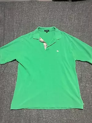 BURBERRY Nova Check XL Short Sleeve Mens Polo Shirt Green - Runs Slim • $33.97