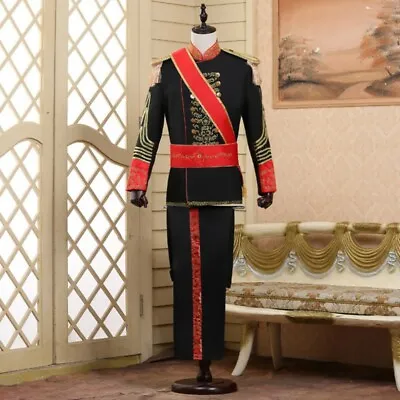 Men's Honor Guard Uniform Suit Western Jackets Pants Tassels Military 2 Piece    • $73.37