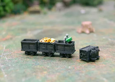 Set Of 4 N Scale Mine Carts Ore Car Plastic Unpainted Minecarts • $25