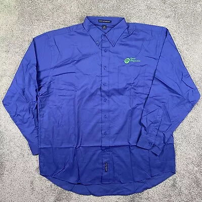 Quest Diagnostics Shirt Mens 3XL Blue Long Sleeve Button Up Embroidered • $24.19