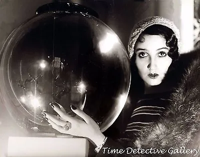 Fortune Teller With Large Crystal Ball - Vintage Photo Print • $10