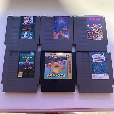 Nintendo NES Games Lot Of 6 Tetris Dr X Mario Bros Pac-Man Wheres Waldo Pinball • $48.88