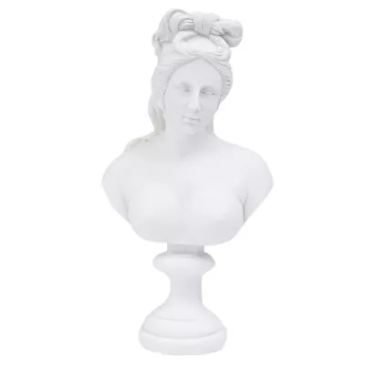  White Resin Plaster Figure Miss Female Bust Statue Desktop Ornament • £15.49