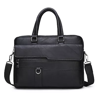 Men PU Leather Briefcase Laptop Messenger Bag Women Computer Handbag Satchel 15  • $23.65