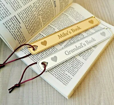 Personalised Bookmark Page Marker Identifier Xmas Gift Book Bookworm Teacher • £3.99