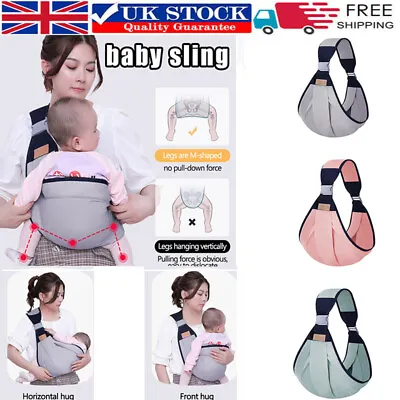 Newborn Baby Carriers Front Sling Wrap Ergonomic Breathable Lightweight Backpack • £10.99