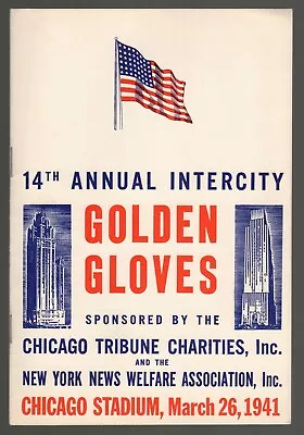 1941 14th Annual Intercity Golden Gloves Chicago Stadium Program W/ Extras • $55