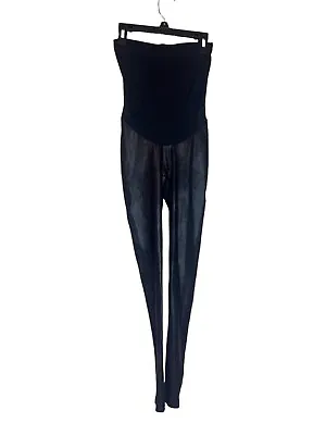 Spanx Mama Faux Leather Leggings Maternity Black Size Small • $38.99