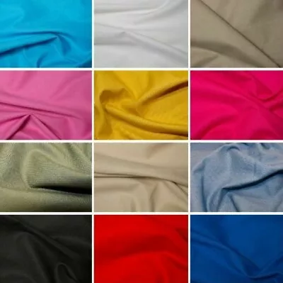 100% Cotton Canvas Fabric Upholstery Plain Coloured Sewing 260gsm 146cm Wide • £0.99