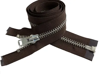 YKK #10 Aluminum Metal Separating Zippers Extra Heavy Duty Jacket Made In USA • $12.95