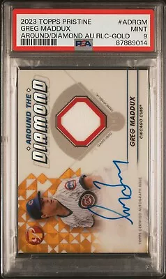 2023 Topps Pristine Greg Maddux  Around The Diamond Relic Auto GOLD 6/50 PSA 9 • $84.99