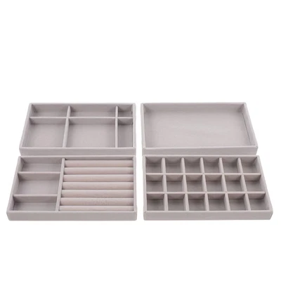 £20.52 • Buy 4 Pcs Ring Trays Multi Grid Jewelry Display Box Jewelry Organizer Women Stack