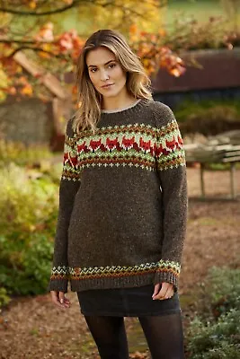 £90 • Buy Pachamama Hand Knitted 100% Wool Jumper Sweater - Foxes - BNWT