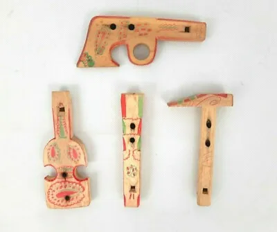 Vintage 1950's Wooden Yugoslavian Hand Carved Flutes Toys Lot • $39.99