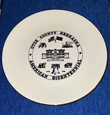 Otoe County Nebraska Us Bicentennial Plate 1976 Arbor Lodge Steamboat Tractor • $37.11