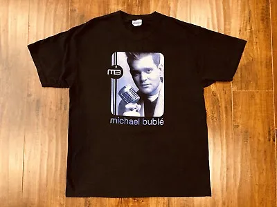 MB Michael Buble Black Heavyweight Concert Fan T-shirt Size L • £11.56