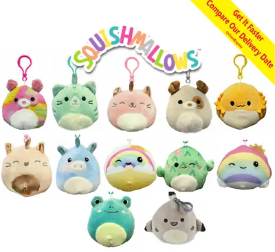 1x SQUISHMALLOWS Squishy 9cm 3.5  Plush Assorted You Choose Clip On Clip-on NEW • $1890