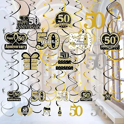 30Pcs 50Th Anniversary Decorations Hanging Swirl Party Supplies Happy 50Th We • $26.99