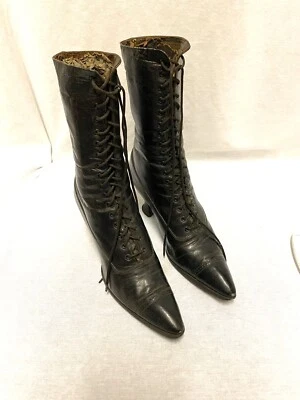 $49.95 • Buy Pair Of Original Ladies Victorian Lace Up High Top Leather Boots